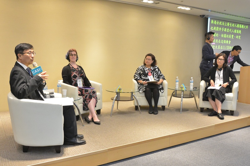 主持人陳俊宏 先生與三位與談者:Annie Leist 女士, 趙又慈女士, 吳麗娟女士